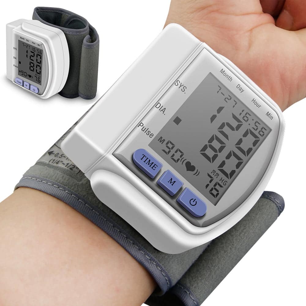 Automatic Wrist Blood Pressure Monitor BP Cuff Gauge Heart Rate Machine ...