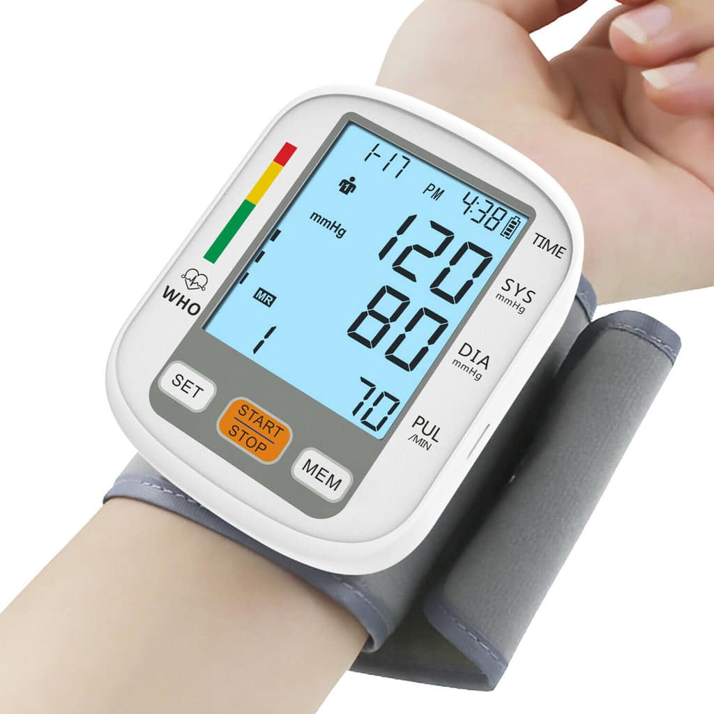 Automatic Wrist Blood Pressure Monitor Heart Rate BP Meter Tester with ...