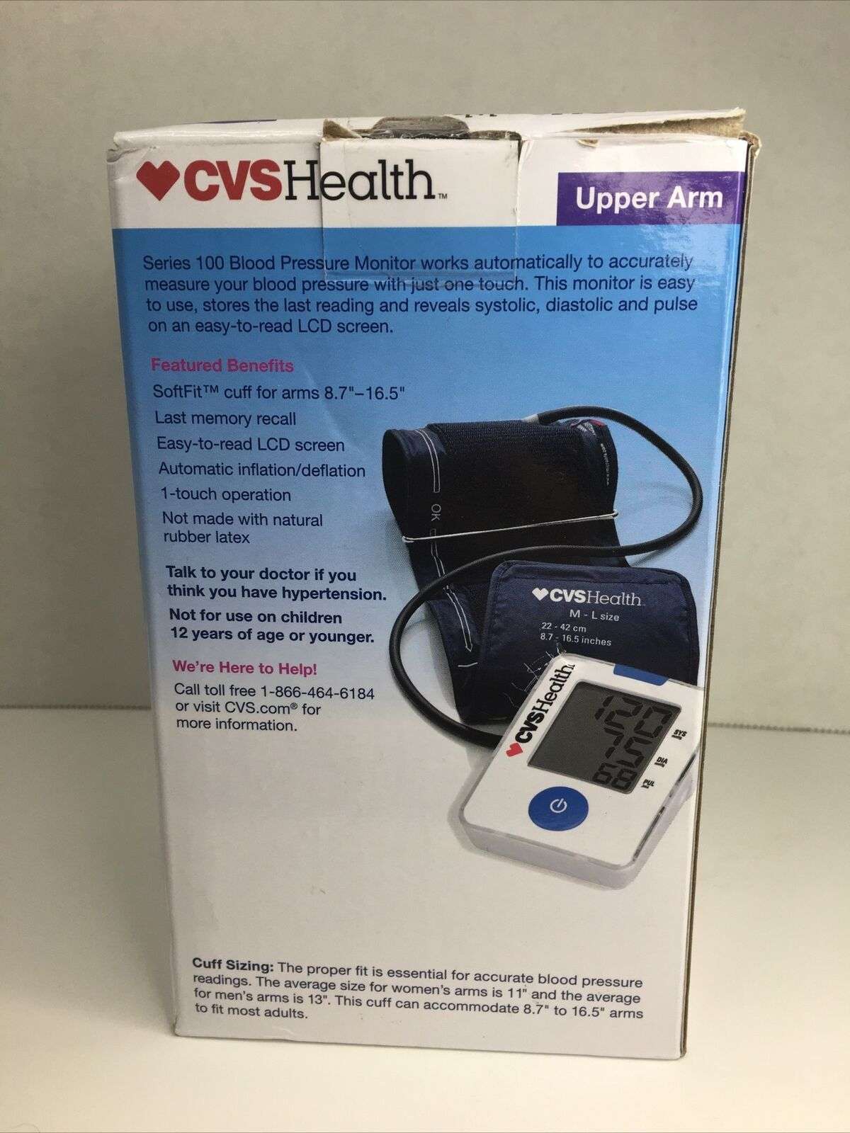 CVS Health Series 100 Blood Pressure Monitor with SoftFit ...