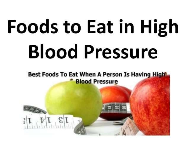 Foods to eat in high blood pressure