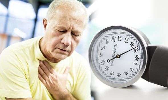 High blood pressure: Chest pain is a sign of the condition and a change ...