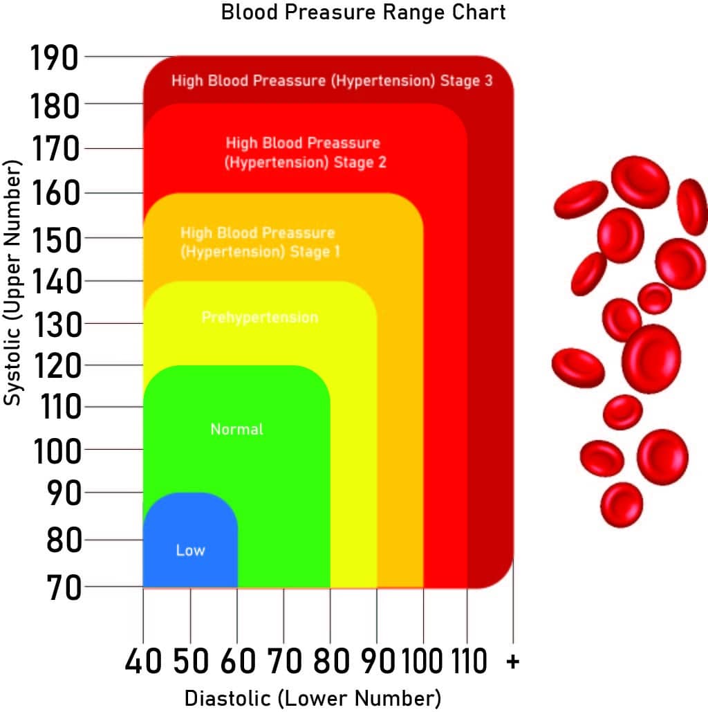 high blood pressure range for adults