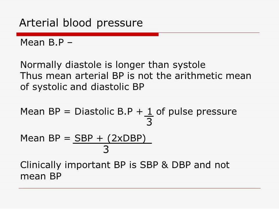 How To Calculate Map Blood Pressure 