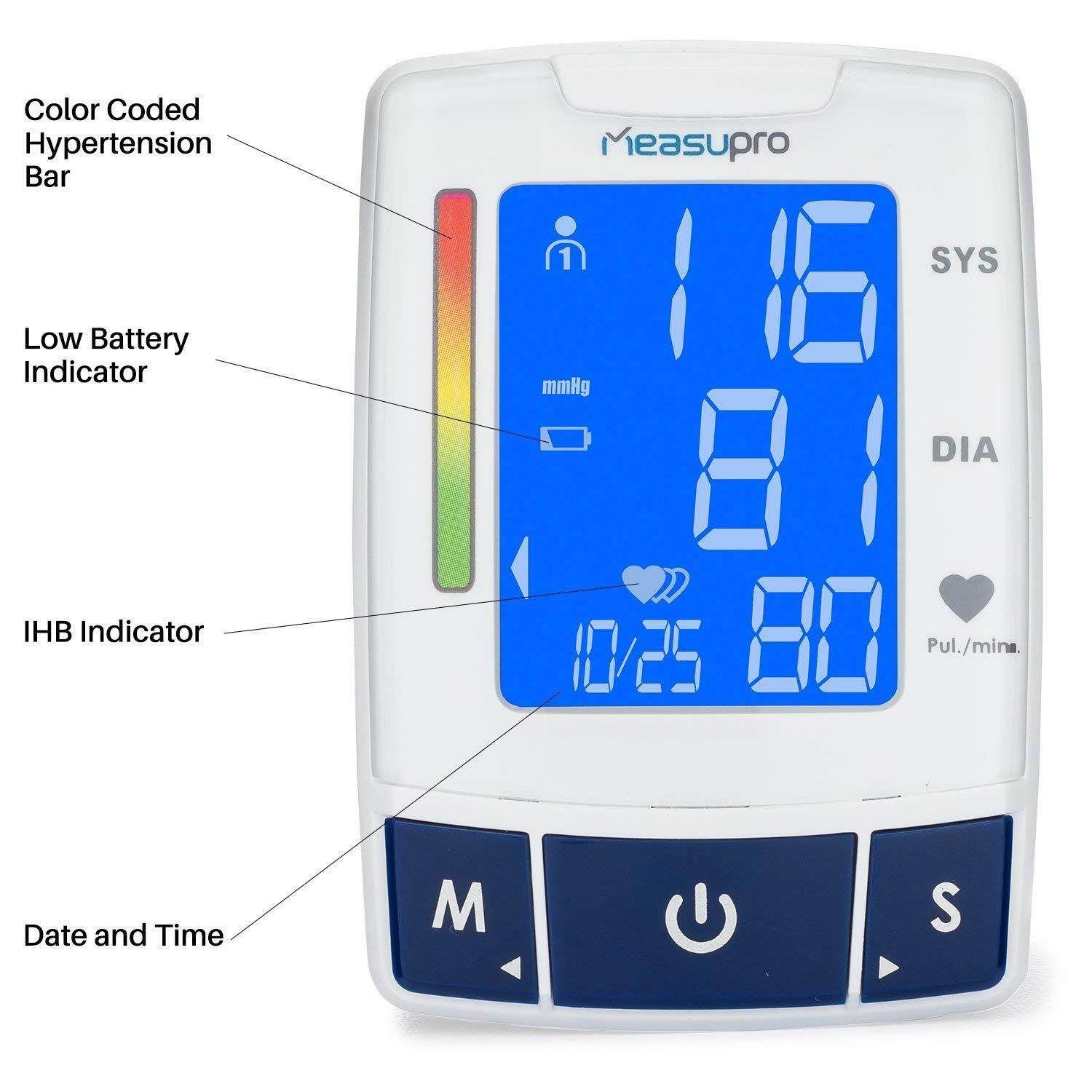 MeasuPro EasyRead Automatic Digital Wrist Blood Pressure ...