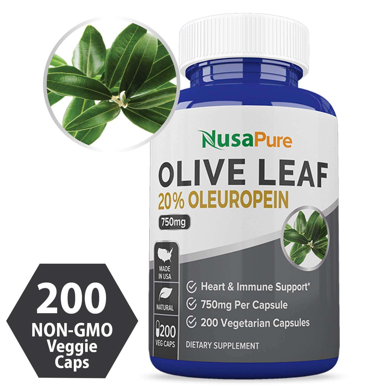 Olive Leaf Extract 20% 200 Caps (Non