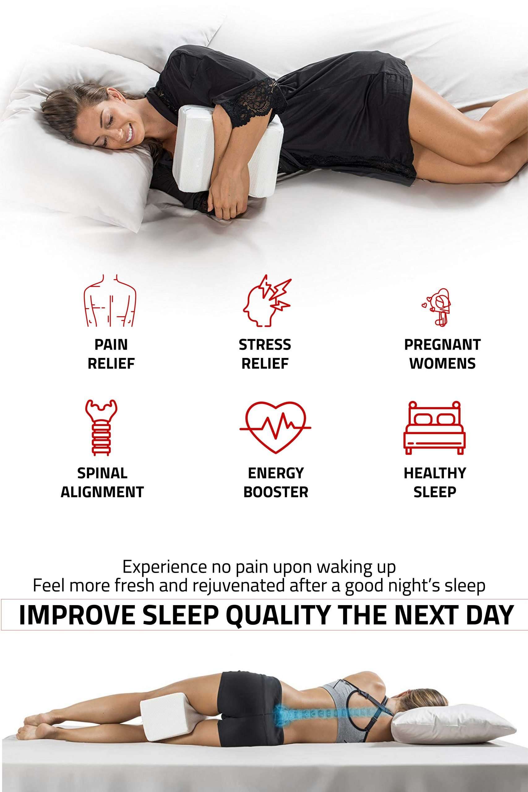 Pin on Leg pillow for back pain under knees better sleep ...