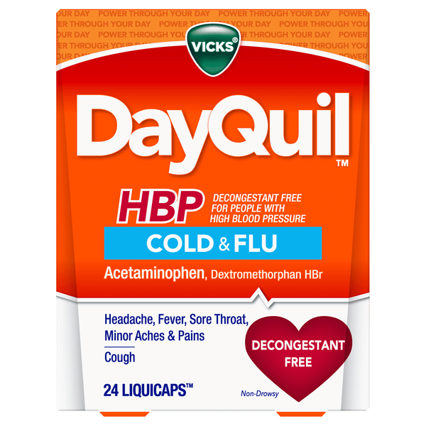 Save on Vicks DayQuil HBP High Blood Pressure Cold &  Flu Pain Relief ...