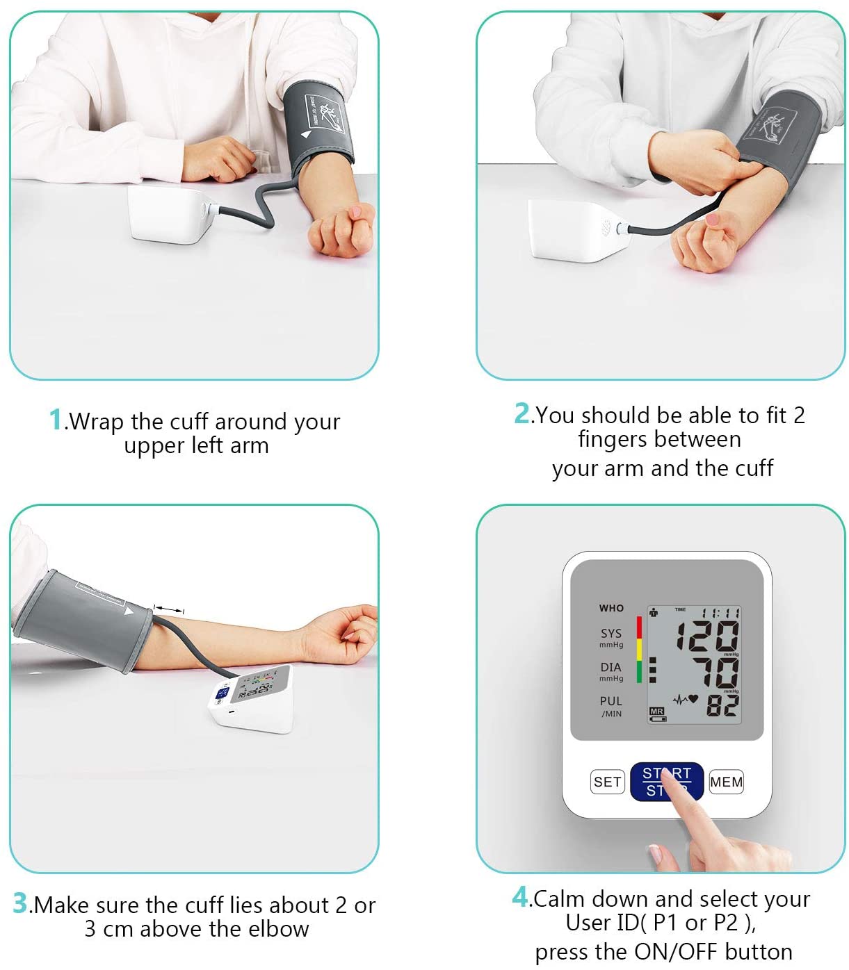 Upper Arm Blood Pressure Monitor,Blood Pressure Machine,Digital ...